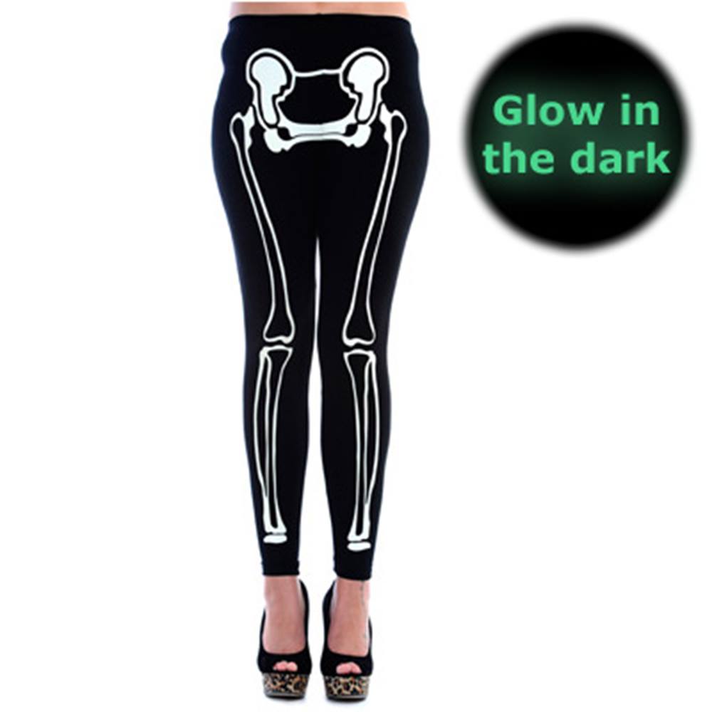 Banned - Skelet glow in the dark Leggings - Noir/Blanc Product image